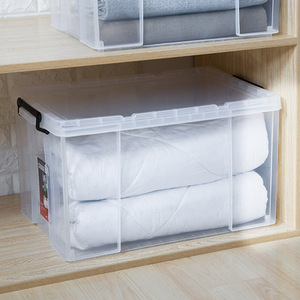 Extra Large Storage <b>Box</b>, Household Transparent Plastic Square <b>Box</b> for <b>Clothes</b>, Right-Angle Outdoor Handheld, Food Grade - Product Image 3