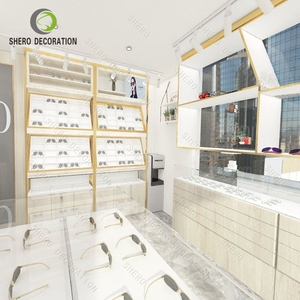 Vitrina de lujo para gafas con varillas de bloqueo y puertas de vidrio Muebles de tienda óptica - Product Image 5