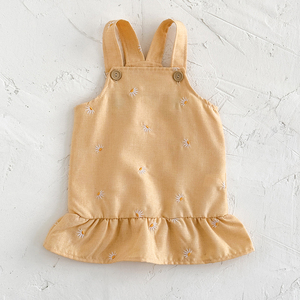 Ins New Cute Girl Baby Mädchen Sommerkleid Blume Bestickt Fragmentierter Rock Riemen Rock Sommer - Product Image 1