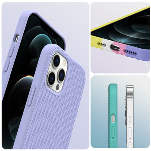 Funda de Teléfono de Lujo <span class=keywords><strong>con</strong></span> Textura Tejida, Antigolpes, de TPU Suave <span class=keywords><strong>con</strong></span> Forro de Microfibra, 28 Colores para 17 16 15 14 Pro Max - Product Image 6