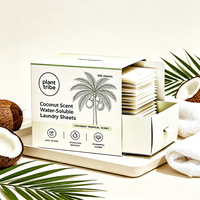 Feuilles de lessive parfumées à la noix de coco, portables, dissolvables, nettoyage en profondeur, longue durée, parfum fruité