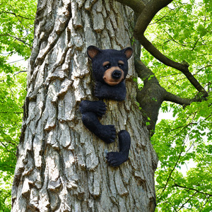 Scultura Pendente Personalizzata in Resina Dipinta a Mano a Forma di Orso Nero Nano, Decorazione alla Moda per Pareti Esterne e Giardini - Product Image 3