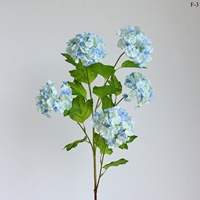 Centerpiece Bunga Pernikahan Buatan 5 Tangkai Hydrangea Latex Real Touch Warna Putih Hijau Bunga Snowball untuk Dekorasi Rumah