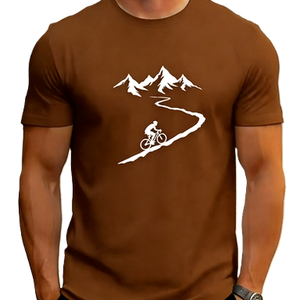 T-shirt graphique avec silhouette <span class=keywords><strong>de</strong></span> cycliste <span class=keywords><strong>de</strong></span> VTT, sport <span class=keywords><strong>de</strong></span> plein air, aventure, nature, surdimensionné, en coton - Product Image 5