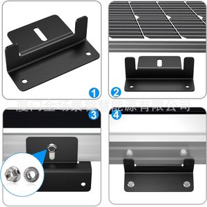 Support de montage Scenex Solar Z en aluminium anodisé noir pour l'installation de panneaux photovoltaïques sur camping-car et bateau - Product Image 4