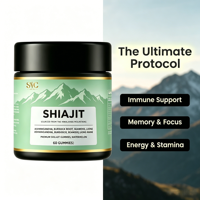 Gummies OEM d'extrait de Shilajit et d'Ashwagandha 30:1 pour adultes – Soutien immunitaire, mémoire et concentration – Équivalent 1500mg – Complément alimentaire à base de plantes