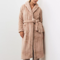 Peignoir chaud pour femme automne-hiver, col châle large, ceinture, doubles poches, coupe ample, long, pour la détente