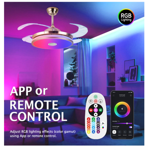 42inch trong nhà Hiện Đại Đèn chùm Quạt Trần Đèn thông minh RGB âm nhạc dẫn ánh sáng Trần với ứng dụng di động điều khiển cho phòng ngủ nhà - Product Image 5