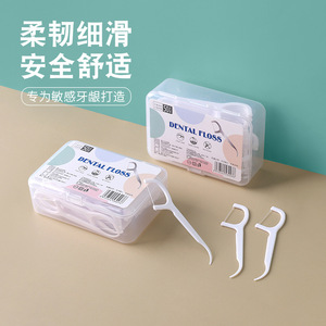 Dental Floss Picks 50 Pieces Ultra Fine Portable Disposable For Sensitive <b>Gums</b> - Product Image 1