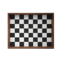 Plateau de rangement en damier noir et blanc, nouveau Design 37.6x29.6x5 Cm, plateau décoratif pour échecs au Restaurant