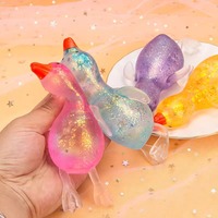 Jouet Squishy Transparent Canard en Maltose à Remontée Lente, Bloc Anti-Stress Tactile Animal Mignon, Cadeau ASMR
