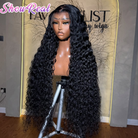 Wig Rambut Asli Tanpa Lem, Wig Rambut Asli Deep Wave, Vendor Wig Rambut Asli, Wig HD Lace Frontal untuk Wanita Kulit Hitam