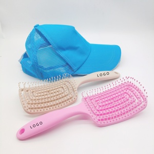 Peigne côtelé LOGO personnalisable femmes spécial grand peigne courbé moelleux haut crânien ménage coussin d'air peigne brosse à cheveux - Product Image 5