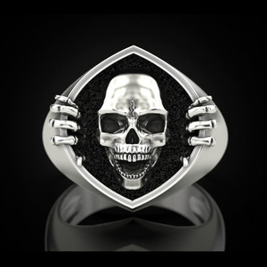 Anello Gotico Vintage con Teschio per Uomo, Stile Punk, Anello di Tendenza, Accessorio per Feste e Uso Quotidiano - Product Image 1