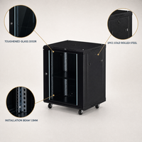 Armoire serveur en acier avec porte en verre trempé ou porte en maille, 12U, qualité OEM, vente en gros d'usine, pour centre de données et armoire réseau
