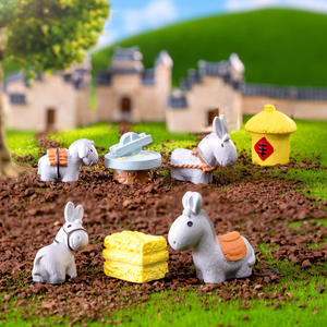 2025 dessin animé Animal Figurine Mini <span class=keywords><strong>jardin</strong></span> Simulation tirer <span class=keywords><strong>moulin</strong></span> âne Figurine jouet ferme Animal Miniature Micro paysage décor - Product Image 2