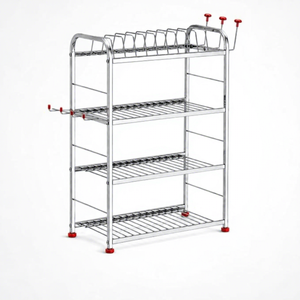 Estante de Cocina de 4 Niveles, Estante de Almacenamiento de Metal Resistente al Óxido, Organizador Vertical de 45x24x60cm - Product Image 1