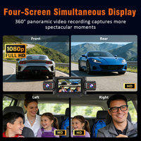 Caméra de tableau de bord HD1080p pour voiture, 4 objectifs, Wifi, 4 caméras, boîte noire de voiture, caméra avant et arrière, 4 canaux