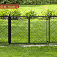 Valla de eslabones de cadena resistente a la corrosión con recubrimiento en polvo negro y verde de Venta caliente para campo deportivo y parque de jardín