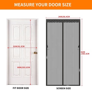 Cierre de cortina automáticamente Manos libres Mosquitera imán Pantalla de puerta Cortinas magnéticas para puerta <span class=keywords><strong>con</strong></span> malla - Product Image 3
