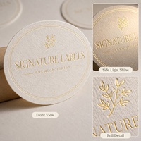 Étiquettes en papier texturé personnalisées avec logo en feuille d'or pour bougies et autocollants en papier texturé