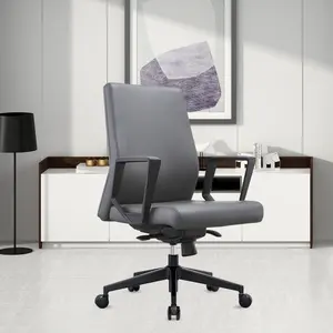 Wholesale Office Funiture Conference Room Swivel Leather Visitor Chair With Armrest
