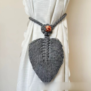 Macrame rèm cửa Tie trở lại Boho trang trí nội thất Bohemian rèm cửa handmade dây macrame lá Tie trở lại - Product Image 3