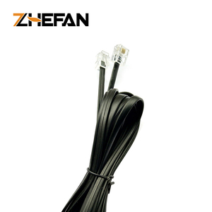 ZHEFAN rame RJ11 linea telefonica 6 p4c cavi telefonici per interni 1ft 3Ft 7ft cavo per telefono piatto RJ45 - Product Image 4