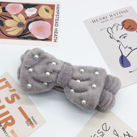 Bandeau perlé avec nœud papillon perlé Bandeau pour le visage spa
