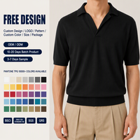 Pull tricoté personnalisé pour homme à manches courtes, anti-plis et anti-rétrécissement, idéal pour l'été – Chemise-pull de luxe discret pour homme