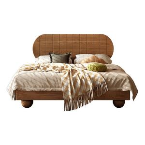 French Style Antique Wooden Bed 1.8m Double Modern Minimalist Design For <b>Small</b> Apartments And Guesthouses - Product Image 5