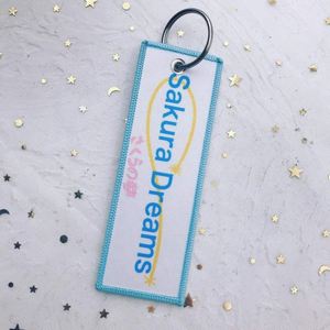 Porte-clés en tissu lavable en gros, fil de polyester écologique, porte-clés brodé personnalisé - Product Image 3