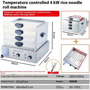 Portable <b>Electric</b> Rice Noodle Roll Machine <b>Steamer</b> New Design Food Grade Stainless Steel 220V Home Use Restaurant Used - Product Image 2