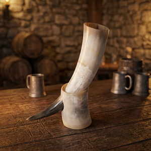 Best Selling Eco-Friendly Viking Drinking Horn Organic Material Carved Technique High Quality Natural Shape Love Theme Wedding - Product Image 1