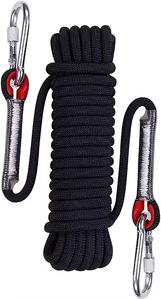 12mm Polyester Rescue Mountaineering Rope Climbing Hiking Static Safety Carabiner Included for Mountain Sports Survival Gear - Product Image 2