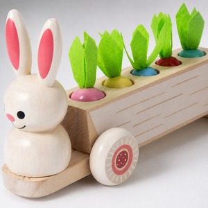 <span class=keywords><strong>Carrito</strong></span> de Conejo de Madera para Jugar a la Cosecha de Zanahorias, <span class=keywords><strong>Juguete</strong></span> Educativo Montessori para Niños Pequeños, Regalo de Madera Natural para Bebés, OEM - Product Image 3