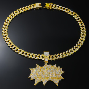 สร้อยคอจี้ตัวอักษรเรขาคณิตดีไซน์เรียบง่ายไม่ซ้ำใคร ขายดี สไตล์ฮิปฮอปเท่ๆ สำหรับผู้ชาย เครื่องประดับแฟชั่น ขายส่ง - Product Image 3