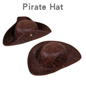Cappello Tricorno in Pelle da Capitano Pirata dei Caraibi Jack <span class=keywords><strong>per</strong></span> Costume di <span class=keywords><strong>Halloween</strong></span>, Carnevale e Feste a Tema - Product Image 3