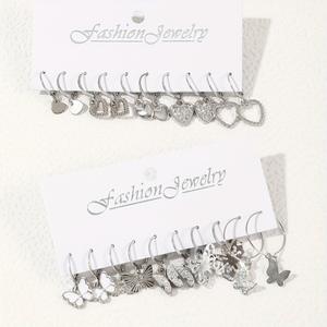 Joyería de Moda, Aretes de Aro Chapados en Oro, Forma de Mariposa y Corazón, para Mujer, Estilo Vintage, Uso Diario, Juego de 10 Piezas, 2024 - Product Image 4