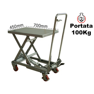 Chariot élévateur à ciseaux Barbero AC100 700x450mm en aluminium, capacité de 100kg - Product Image 1