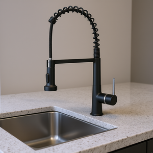 ก๊อกน้ำห้องครัวแบบดึงลงได้ ดีไซน์ทันสมัย สีดำด้าน พร้อมเซ็นเซอร์แบบไม่สัมผัส ติดตั้งบนเคาน์เตอร์ - Product Image 2