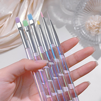 Set Kuas Nail Art Aurora, Set Lengkap Pena Lukis Garis, Pena Lukis Gradasi, Pena Lukis Bunga, Pena Terapi Cahaya Khusus, Alat Kuas