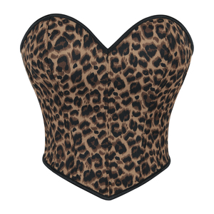 Leopard Corset <strong>Bra</strong> Tank <strong>Tops</strong> Women Sexy Bones <strong>Camisole</strong> Lingerie Night Party Club <strong>Top</strong> - Product Image 2