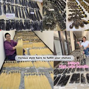 드롭 배송 원시 머리 번들 공급 업체 처리되지 않은 100% 인모 원시 큐티클 정렬 베트남어 버마어 곱슬 머리 번들 - Product Image 5