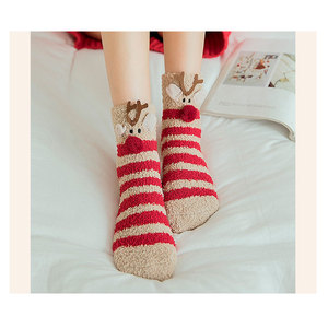 Chaussettes pelucheux coton moelleux tricot équipage noël chaussettes de noël - Product Image 1