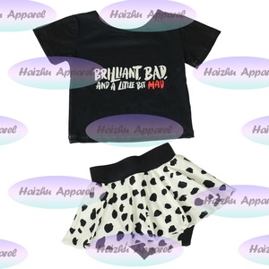 Conjunto de Dos Piezas para Niñas, Halloween, Camiseta de Manga Corta con Bolsillos, Impermeable y Transpirable, y Pantalones Cortos, Conjunto de Falda Corta para Bebés - Product Image 2