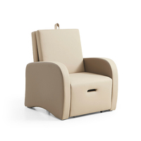 Sofá Cama Individual Convertible, Plegable y Extensible, Hecho de Cuero de Grado Médico, Apto para Hospitales