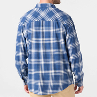 Kemeja Katun Flanel untuk Pria Lengan Panjang Kemeja Bergaris Kancing Depan Kemeja Pria Blus Pria Custom Ramah Lingkungan Camisas