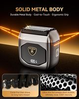 Rasoir électrique à lame oscillante, rasoir électrique IPX7, rasoir électrique étanche, corps métallique, rasoir électrique sans fil pour homme