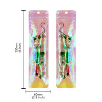 Impression en héliogravure personnalisée, sac à fermeture éclair en plastique irisé, holographique, résistant à l'humidité, porte-clés, stylo, petite entreprise